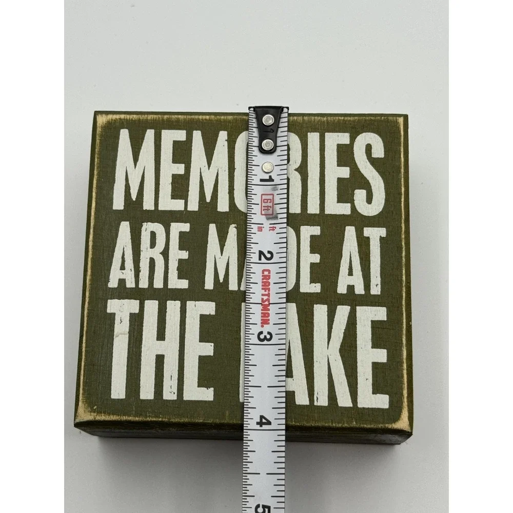 Primitives by Kathy Wood Box Sign Memories Are Made at the Lake 4x4